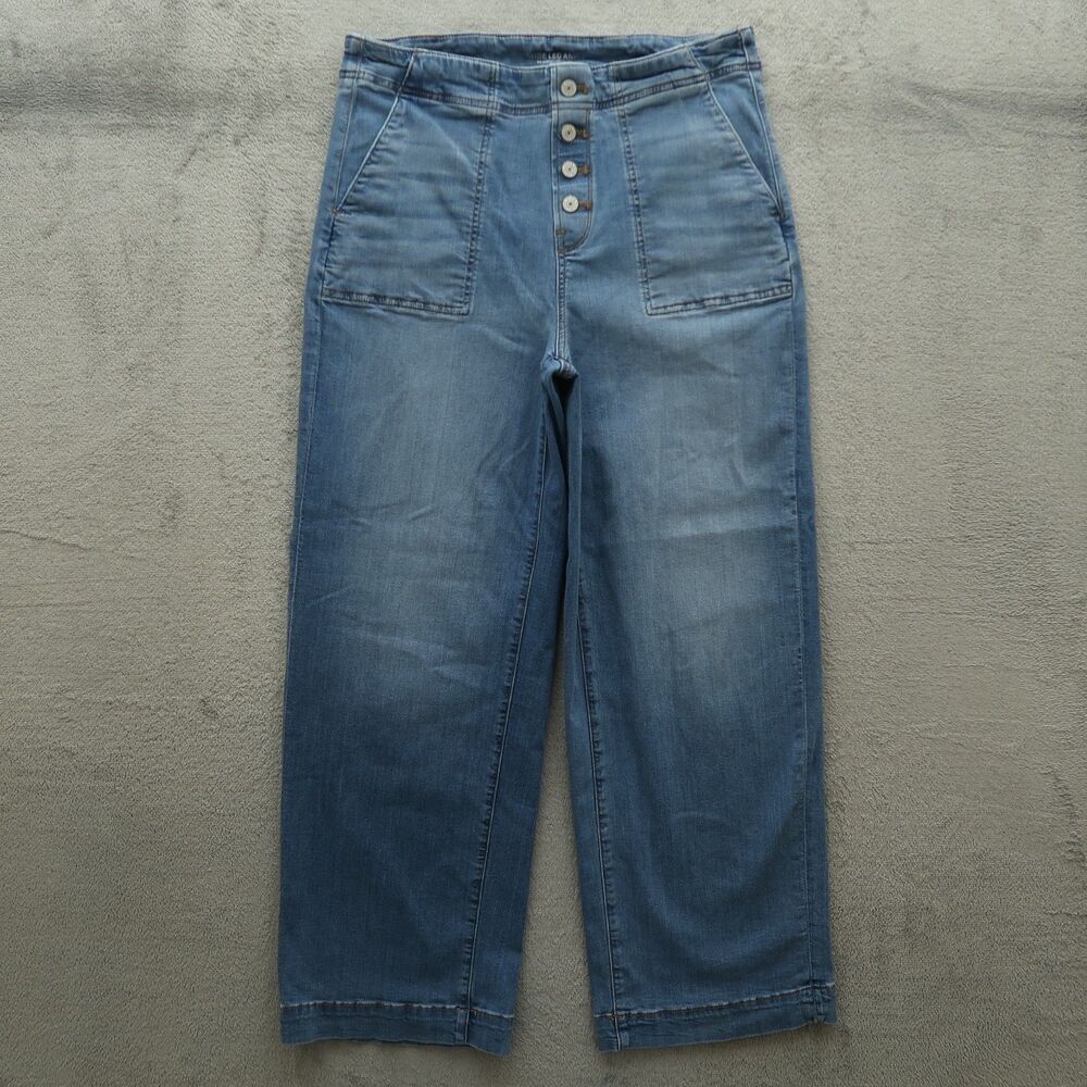 Chico's Pull On Jeans Women's 12T US-2T High-Rise Wide-Leg Ankle 28.5" Inseam